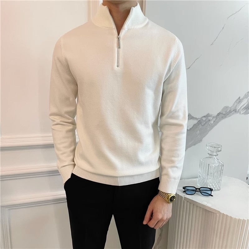 QUARTER ZIP SWEATER
