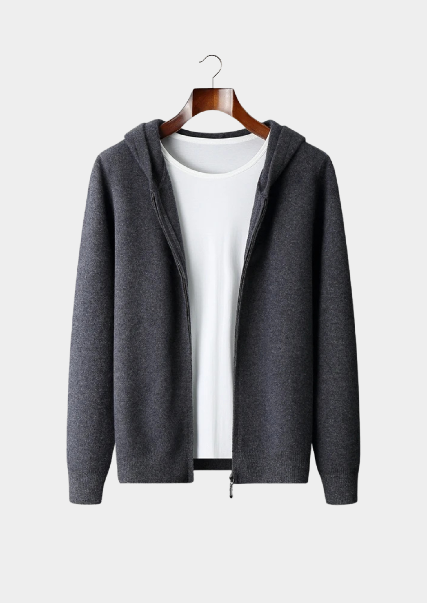100% CASHMERE ZIPPER HOODIE