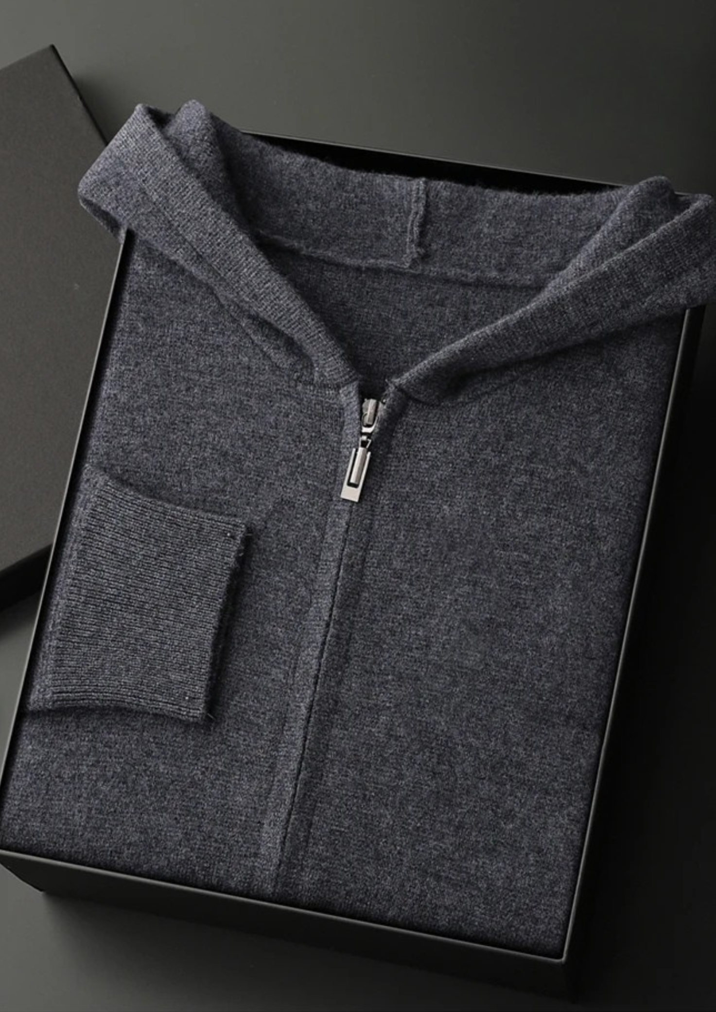 100% CASHMERE ZIPPER HOODIE