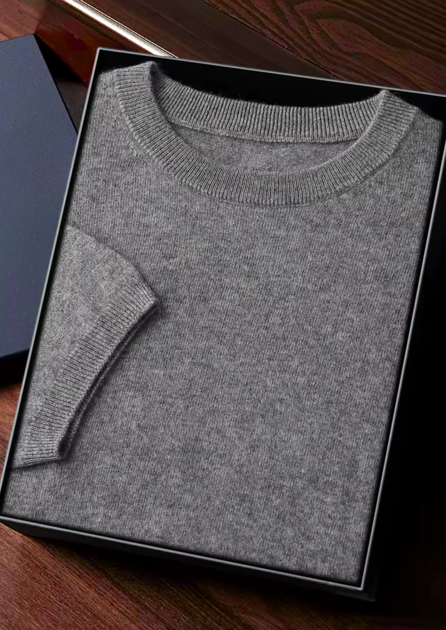 100% CASHMERE CLASSIC CREWNECK T-SHIRT