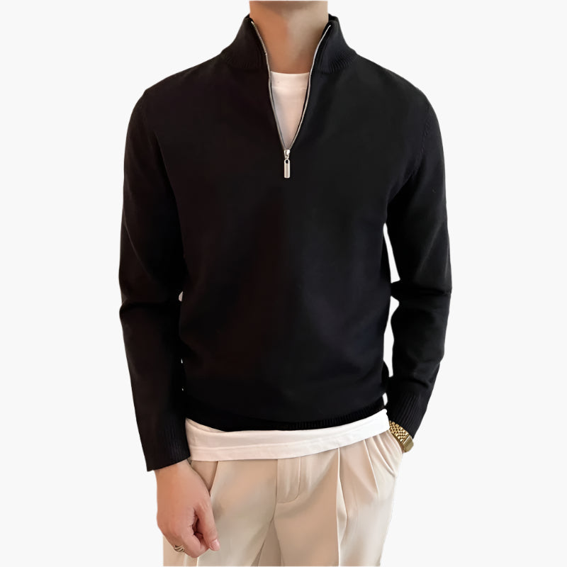 QUARTER ZIP SWEATER