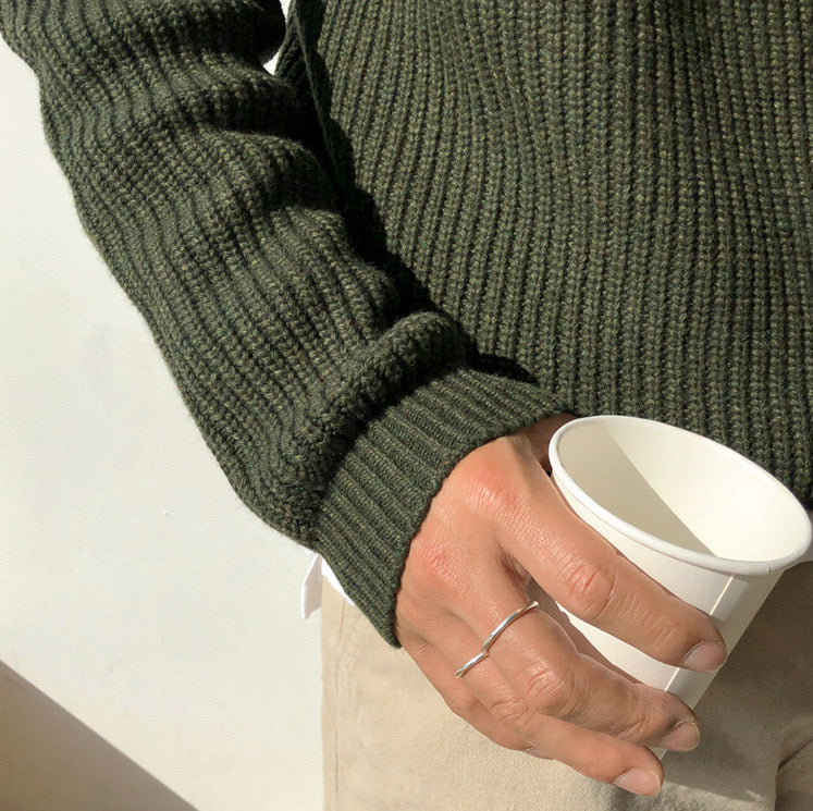 COTTON KNIT RAGLAN SLEEVE SWEATER