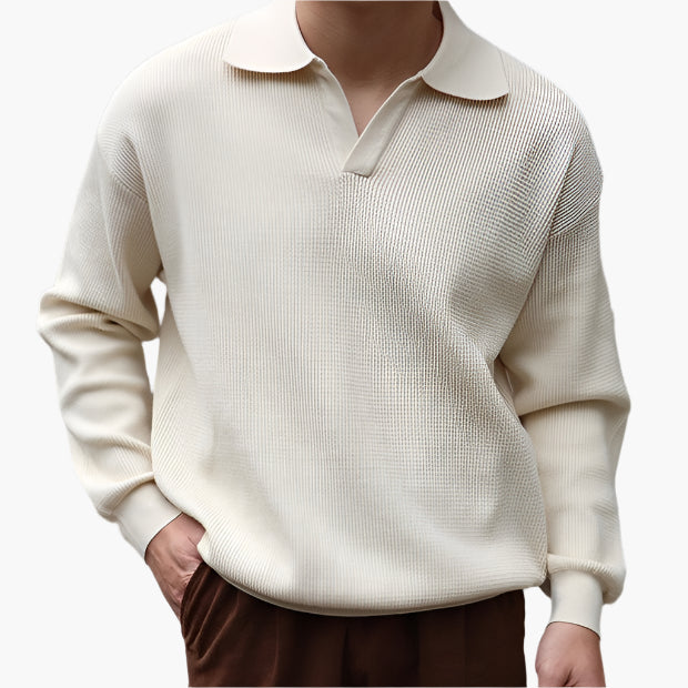 BUTTONLESS V-NECK POLO