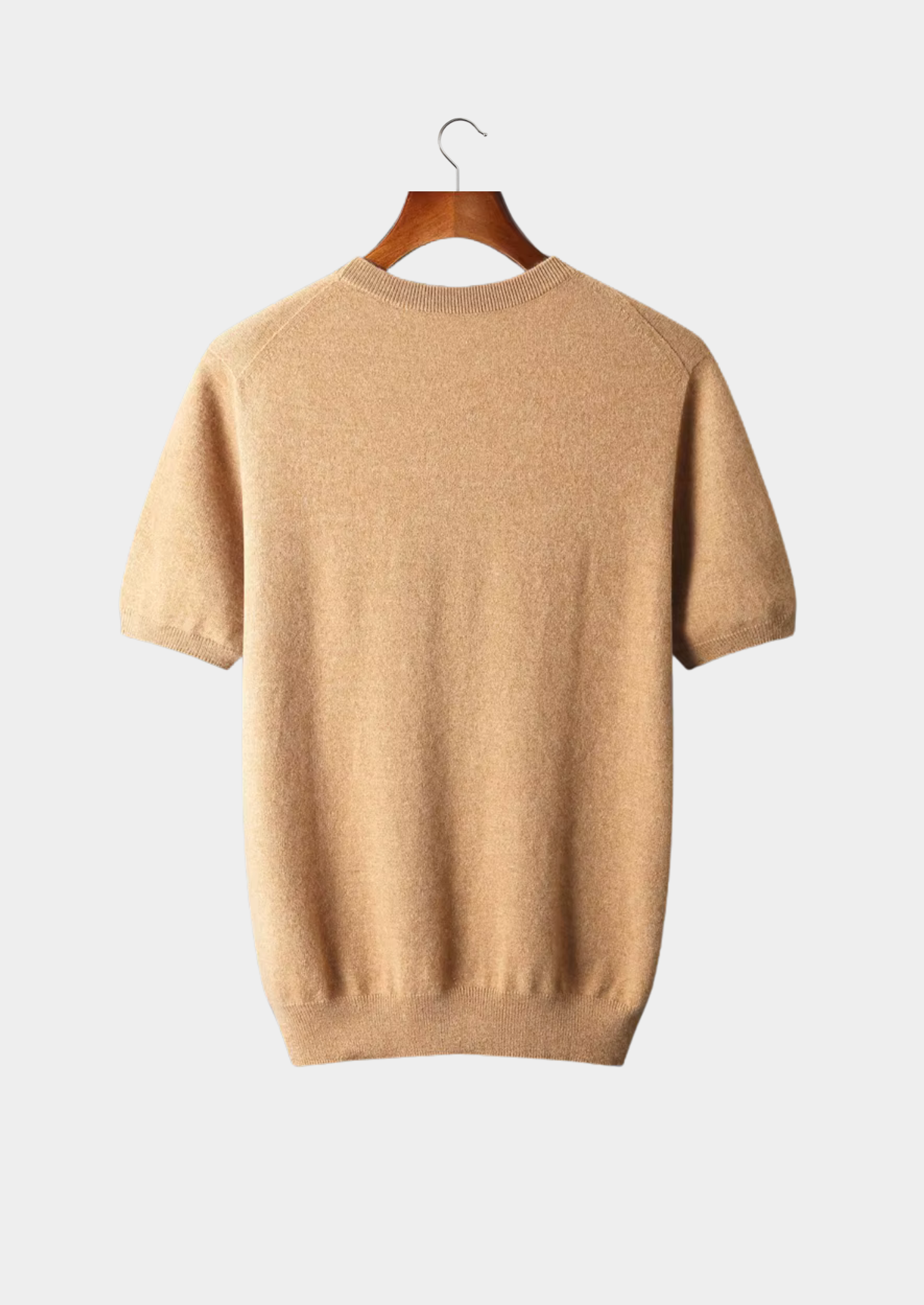 100% CASHMERE CLASSIC CREWNECK T-SHIRT