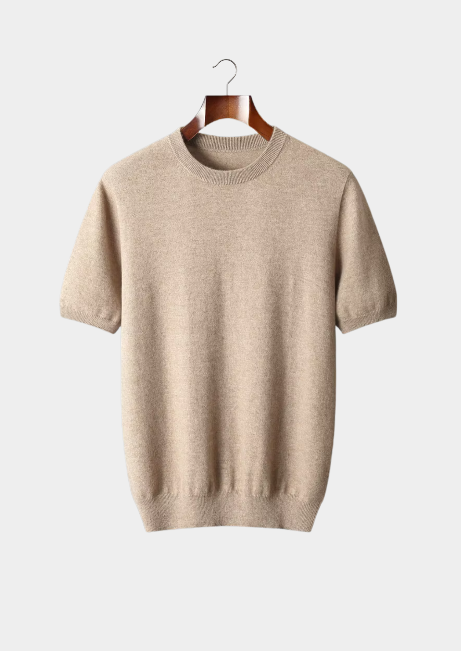 100% CASHMERE CLASSIC CREWNECK T-SHIRT