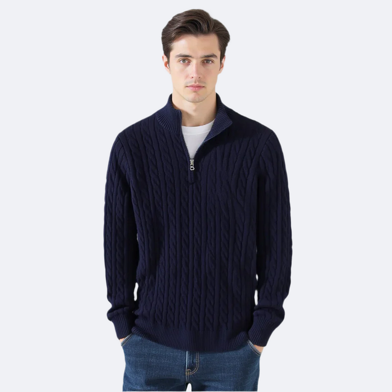 HALF ZIP SWEATER
