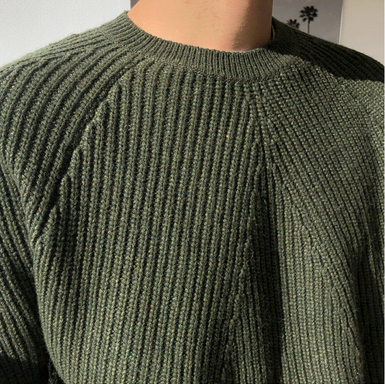 COTTON KNIT RAGLAN SLEEVE SWEATER