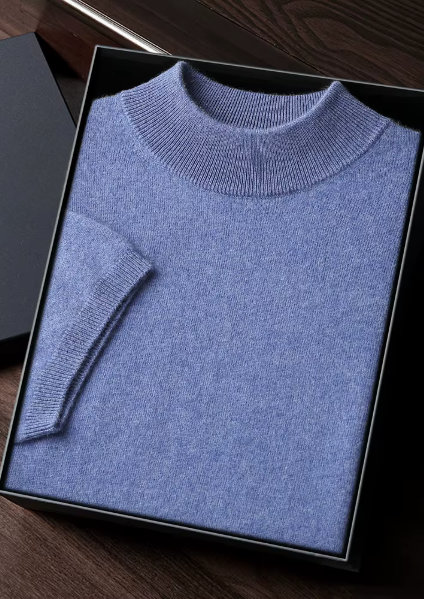 100% CASHMERE MOCK NECK T-SHIRT