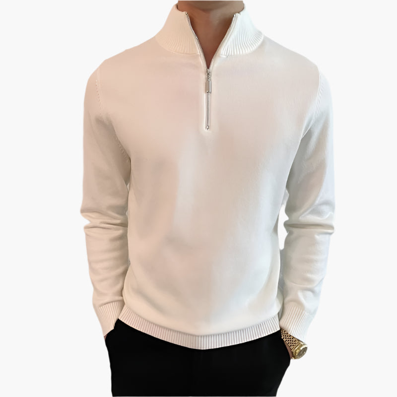 QUARTER ZIP SWEATER