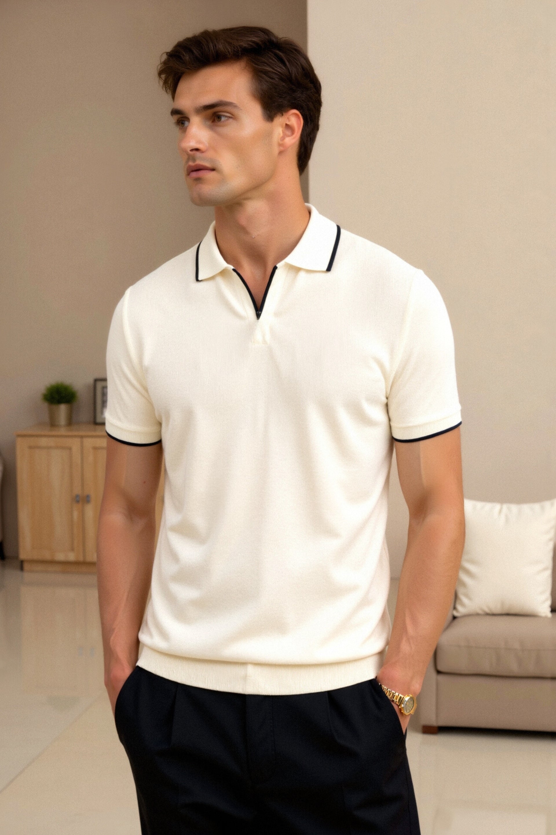 Alexander Contrast Slim Fitted Polo