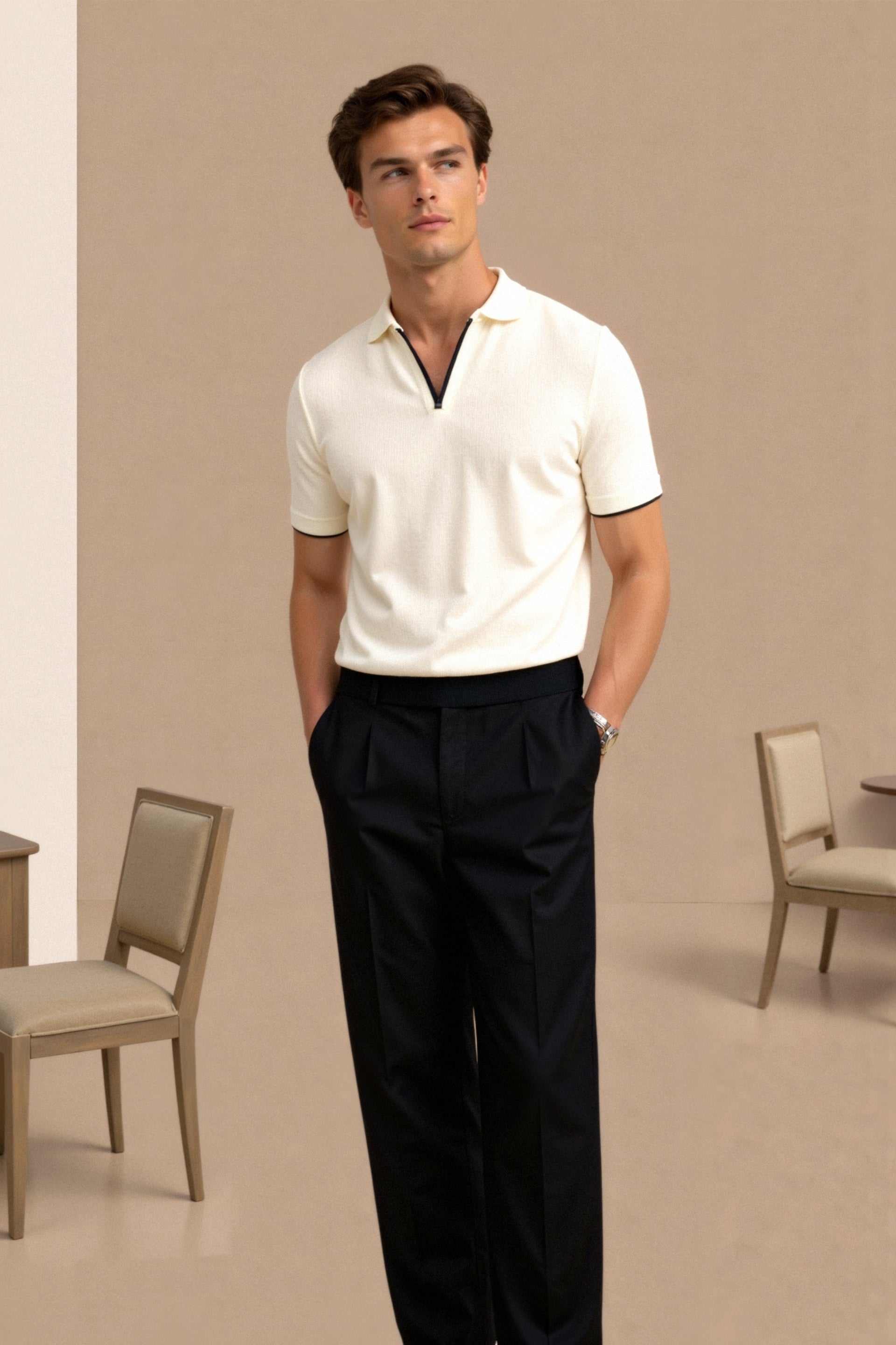 Alexander Contrast Slim Fitted Polo