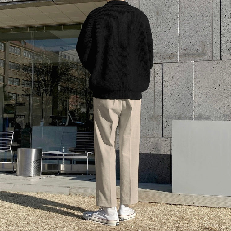 COTTON QUARTER-ZIP SWEATER