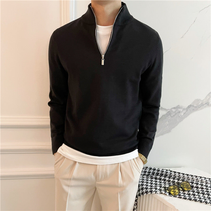 QUARTER ZIP SWEATER
